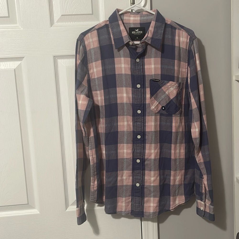 Plaid Button Up Hollister Long Sleeve Shirt